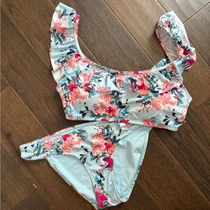 La Vie En Rose Floral Bikini - Blue and Pink